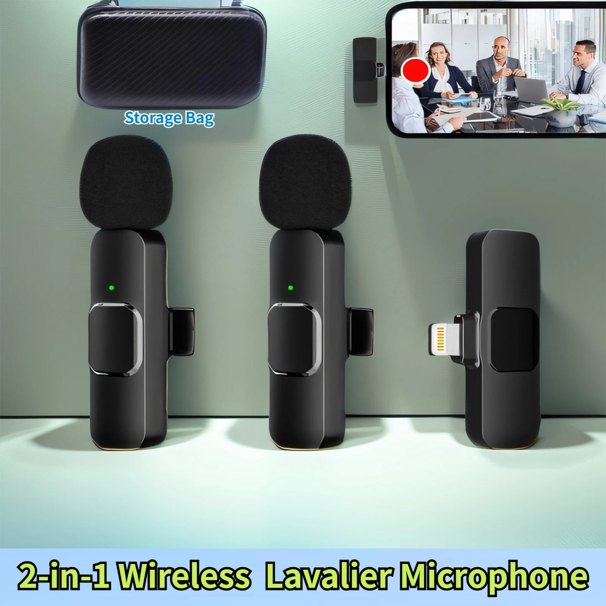 JOCEEY K9 Lavalier Wireless Microphone,Wireless Microphone,Live Microphone for IOS and Type-C Phone Microphone for Recordin